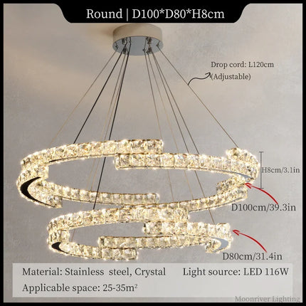 Lustre en cristal style italien pour décoration intérieure 2024 — LZQ7M2