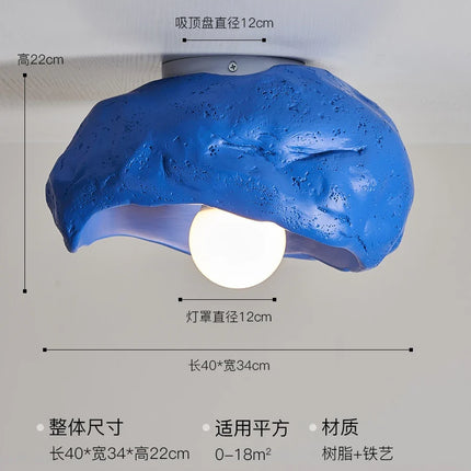 Plafonnier en résine style japonais wabi-sabi, lumineux et silencieux — LZ4XJ7Q9