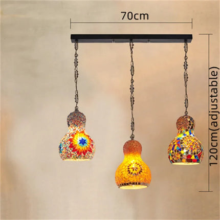 Lustre suspension en mosaïque turque colorée style art déco romantique — LZ4X9P2