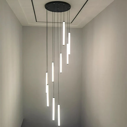 Lustre LED tube long spirale au design minimaliste moderne 2023 — LZ4X9M