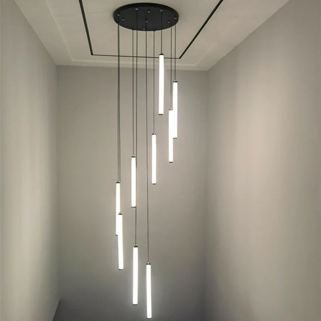 Lustre LED tube long spirale au design minimaliste moderne 2023 — LZ4X9M