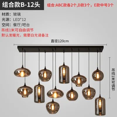 Lustre suspension en verre style nordique pour restaurant et café — LZ4X9T