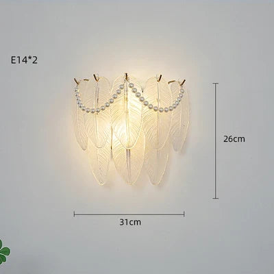Applique murale LED en verre avec motifs nature élégants — LZ4X9P2