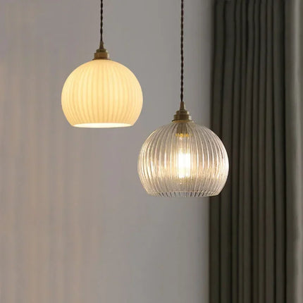 Lustre rétro en verre et cuivre pour intérieur — LZ4GJ9