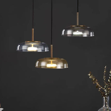 Suspension en verre fumé transparent style nordique pour hôtel et café — LZ4P9X