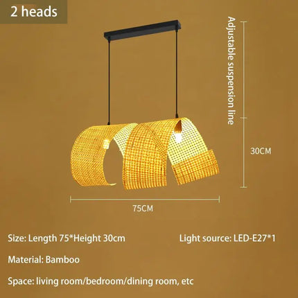 Lustre suspension en bambou style japonais pour déco zen asiatique — LZ4X9T2
