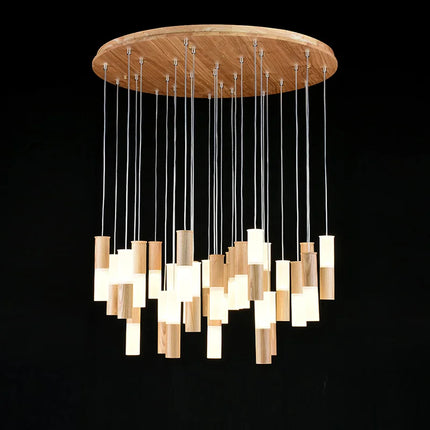 Lustre moderne en bois pour éclairage intérieur design — LZ7QX2