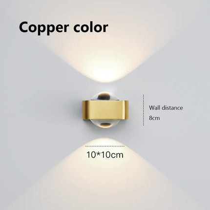 Applique murale carrée en cuivre double tête au design moderne et luxueux — LZ4QX9
