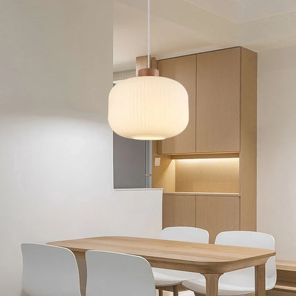 Suspension décorative en bois et verre style nordique moderne — LZ4X9P