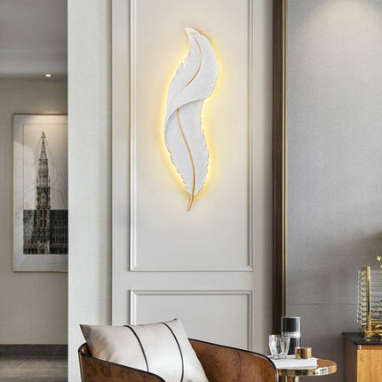 Applique murale LED design plume blanche Kauai — LZ7XQ2