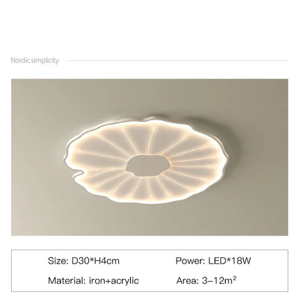 plafonnier led créatif en forme de feuille de lotus décoratif