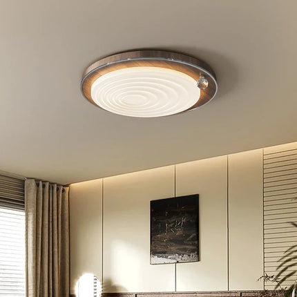 Plafonnier LED rétro en bois style médiéval élégant — LZ4X9P2