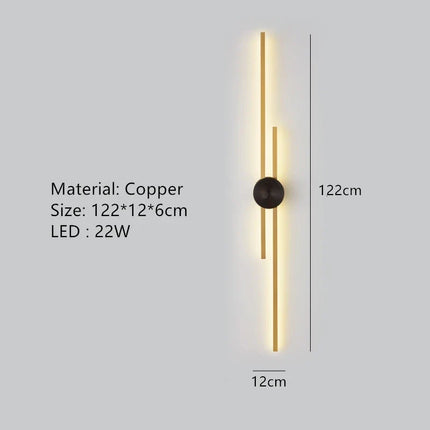Applique murale LED en laiton minimaliste pour allée et restaurant — LZ4X9T1
