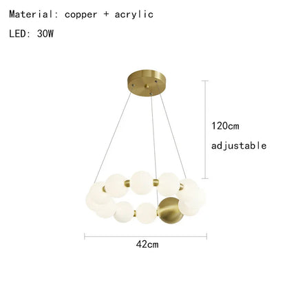 Suspension LED ronde en laiton, cuivre et aluminium décorative — LZ4M7Q2N