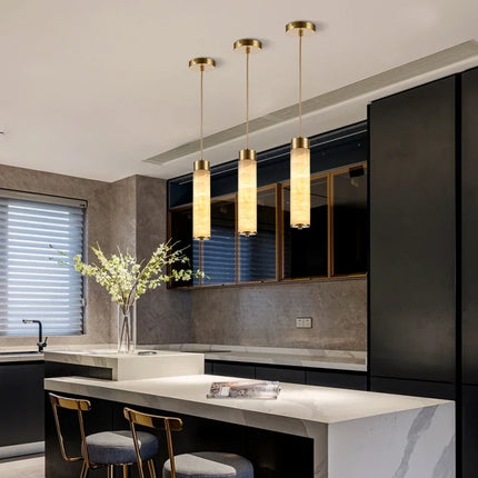 Suspension nordique en marbre et laiton avec cordon réglable — LZ4X9M