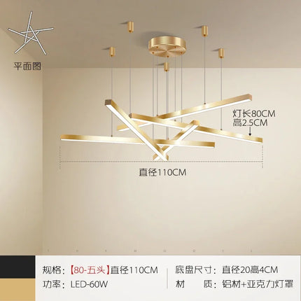 Suspension LED en cuivre pour décoration intérieure élégante — LZ4X9P2