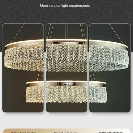 Lustre moderne créatif anneau de luxe en cristal Sandyha — LZ4P9XJ