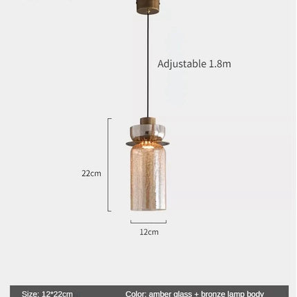 Suspension rétro en verre craquelé style américain pour bar et café — LZ4X9M