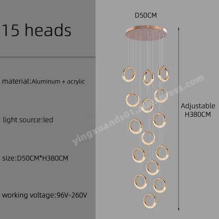 lustre à led design moderne pour éclairage suspendu élégant