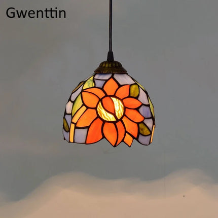 Suspension en verre teinté style Tiffany pour décoration moderne — LZ4X9M