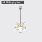 Lampe suspendue dorée / Diamètre 40CM / 3 Température de couleur