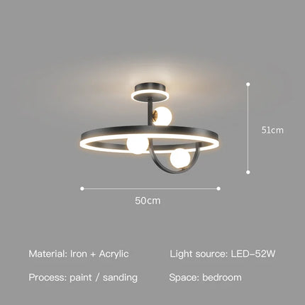 Plafonnier LED décoratif en fer style nordique moderne — LZ4X9P