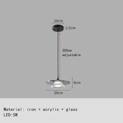 Suspension LED design en verre et cuivre avec cordon réglable — LZ4X9P
