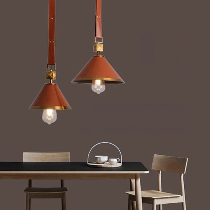 Lustre suspension moderne en cuir et verre cristal — LZ4X9P2Q