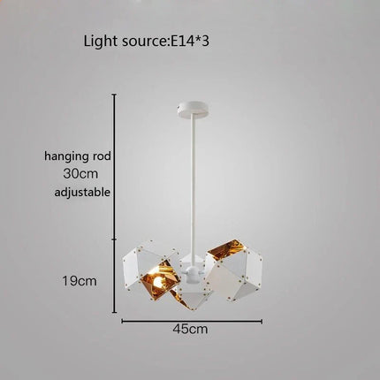 Suspension LED cube au style art déco universel — LZ4X9P