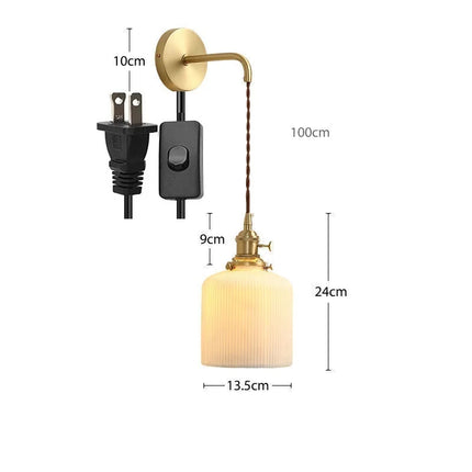 Applique murale LED en céramique dorée avec fil ajustable — LZ4F9XQ