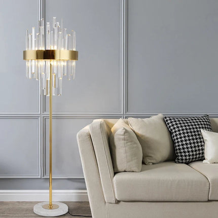 Lampadaire nordique post-moderne en cristal doré LED — LZ4X9M