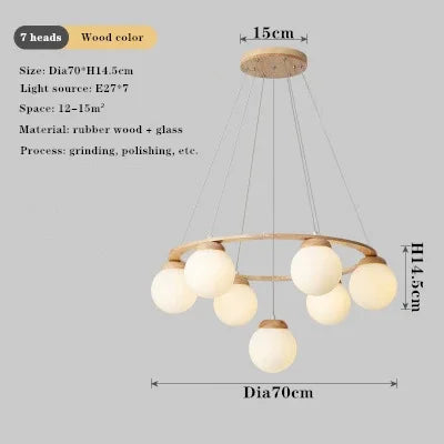 Lustre LED multi-têtes en verre pour intérieur moderne — LZ4X9P2