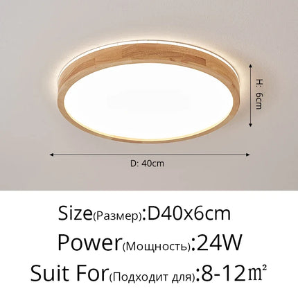 Plafonnier en bois massif avec protection anti-lumière bleue pour les yeux — LZ4P9XQ