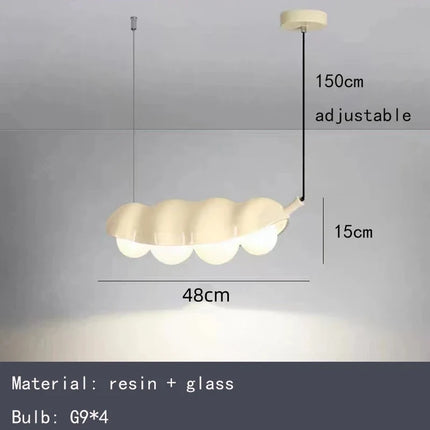 Lustre en verre à pois avec éclairage en résine créative — LZ4X9J