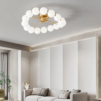 Lustre LED avec anneau en cuivre et globe acrylique — LZ4X9T2