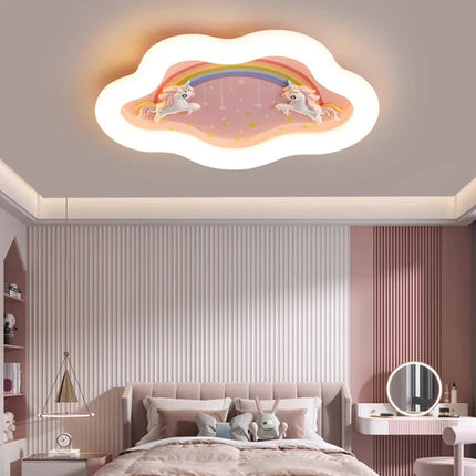Lustre nuage avec arc-en-ciel et cheval pour chambre d’enfant — LZ4P9XQ
