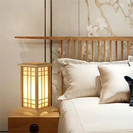Lampadaire japonais en bois massif pour intérieur lumineux — LZ4X9T2