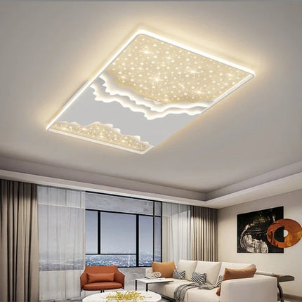 Plafonnier LED intelligent design ciel étoilé pour salon et salle à manger — LZ4P9XJ2