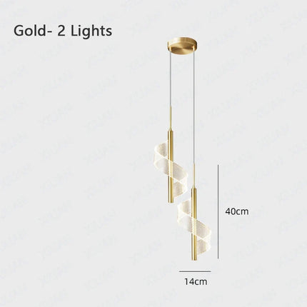 Suspension moderne en spirale avec abat-jour acrylique — LZ4M9XQ