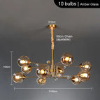 10 têtes ambre / Avec des ampoules LED / CHINE