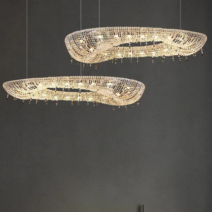 suspension luxe cristal bateau éclairage design moderne décoratif