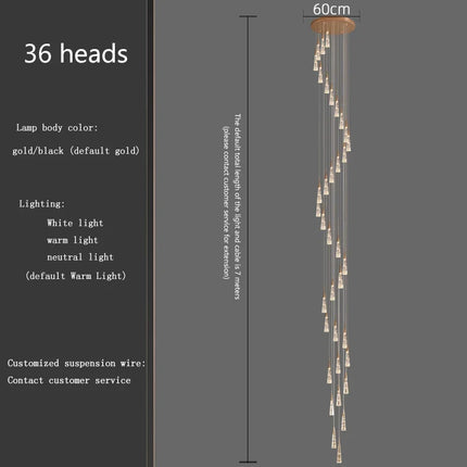 Lustre suspension moderne à branches avec longue ligne LED intégrée — LZ4X9T2