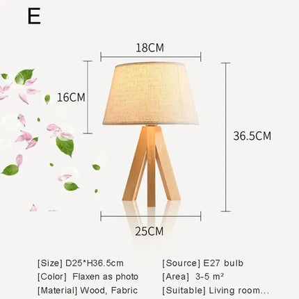 Lampe à poser en bois avec abat-jour en tissu décoratif moderne — LZ4X9M2