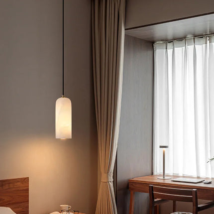 Lustre naturel en marbre avec ampoule cuivre simple — LZ4X9P