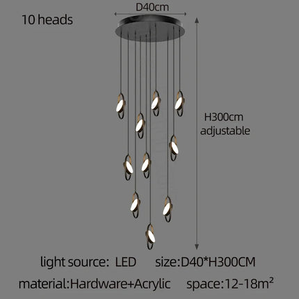 Suspension luminaire en anneau ovale design — LZ4P9XQ