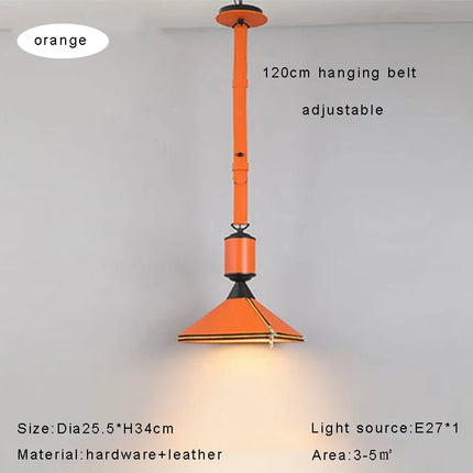 Lustre LED moderne avec ceinture en cuir pour décoration intérieure — LZ4X9P