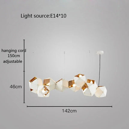 Suspension LED cube au style art déco universel — LZ4X9P