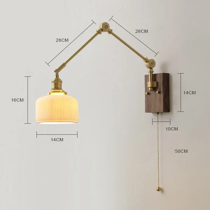 Applique murale LED pivotante en cuivre avec interrupteur à chaîne — LZ4X9T2