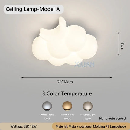 applique murale moderne en forme de nuage blanc pour intérieur
