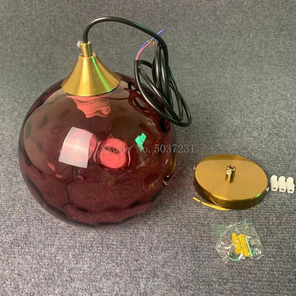Lustre suspension en verre coloré effet grain d’eau nordique — LZ4X9P